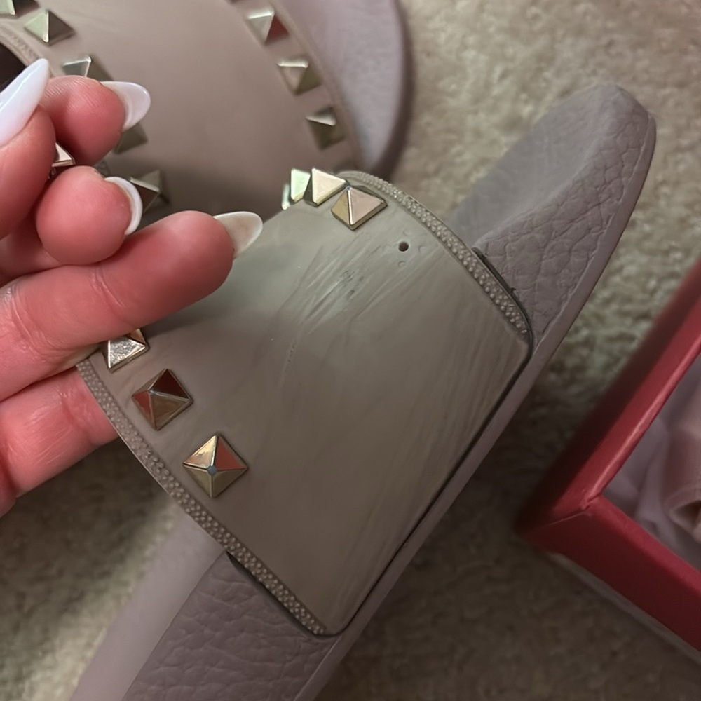 VALENTINO ROCKSTUD RUBBER SLIDES 35 - Picture 9 of 10